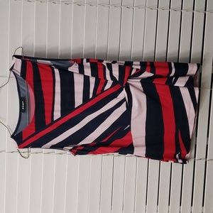 M-L Abstract DKNY Blouse Sleeveless Cinched